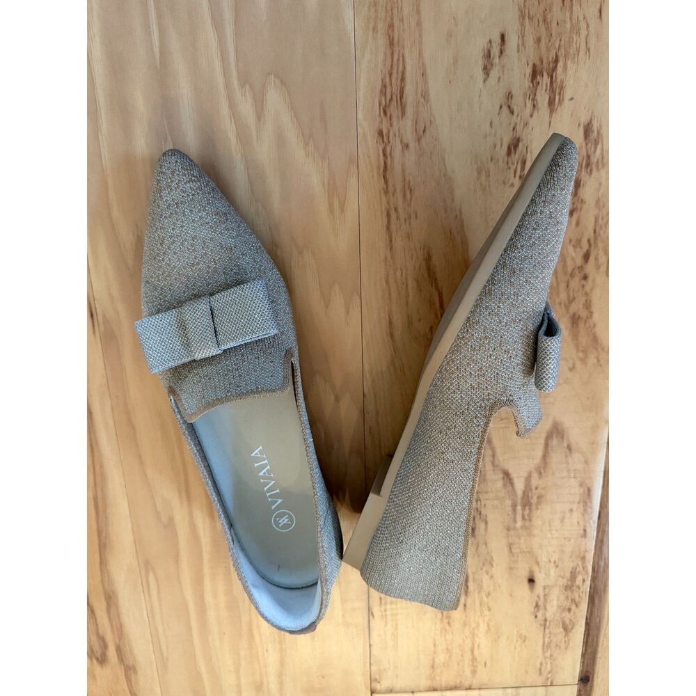 VIVAIA Women's Blue & Gray Knit Pointed Toe Loafers SZ 40